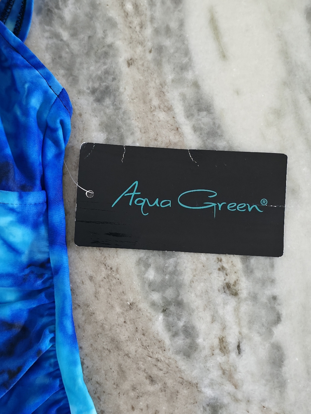 Aqua Green | Vibrant Tie-Dye Blue Tie-Front One Piece Swimsuit - Picture 5 of 9